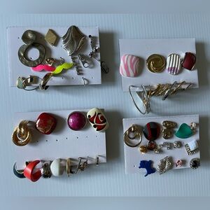 Lot of single earring pieces for craft jewelry or as is - 4 cards